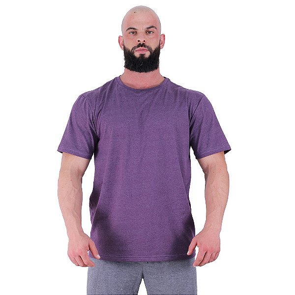 Camiseta Tradicional Masculina MXD Conceito 50% Algodão 50% Poliéster Mescla Violeta