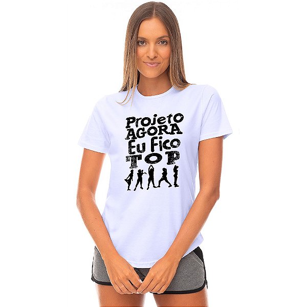 Camiseta Longline Feminina MXD Conceito Projeto Agora Eu FicoTop