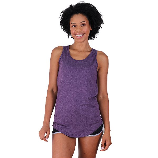 Regata Longline Feminina MXD Conceito Roxo Básico