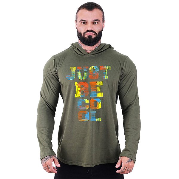 Camiseta Manga Longa Longline Com Touca MXD Conceito Just Be Cool