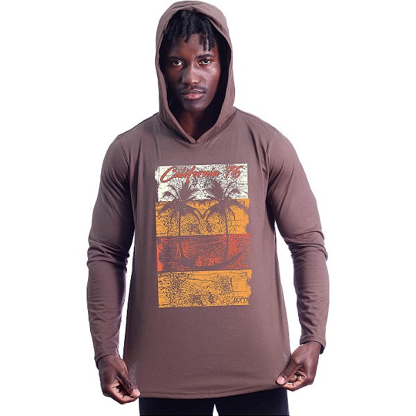 Camiseta Manga Longa Longline Com Touca MXD Conceito Beach MXD
