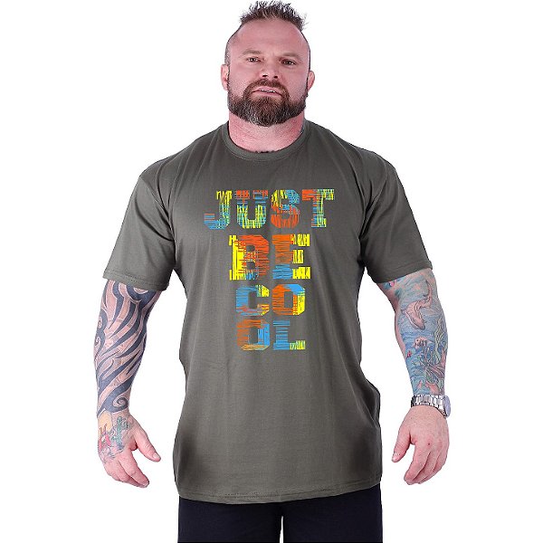 Camiseta Tradicional Estampada Plus Size Curta MXD Conceito Just Be Cool