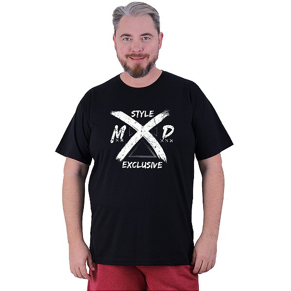 Camiseta Tradicional Estampada Plus Size Curta MXD Conceito MXD Logo Style
