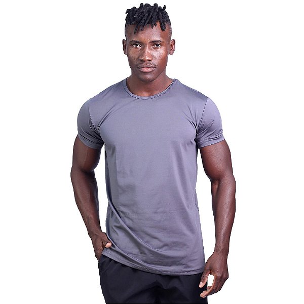 Camiseta UV50+ Tradicional MXD Conceito Dry Fit 90% Poliéster 10% Elastano MultiFresh Cinza Chumbo