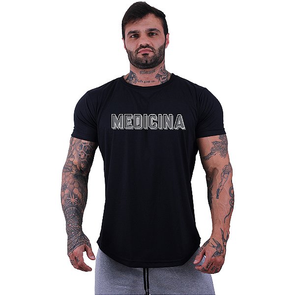 Camiseta Longline Estampa Universitária Faculdade Curso Medicina