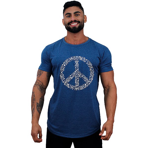 Camiseta Longline Manga Curta MXD Conceito Simbolo da Paz de Passáros