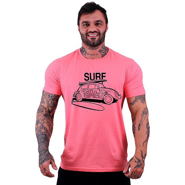Camiseta Tradicional Masculina Manga Curta MXD Conceito SURF Fusca Praiano
