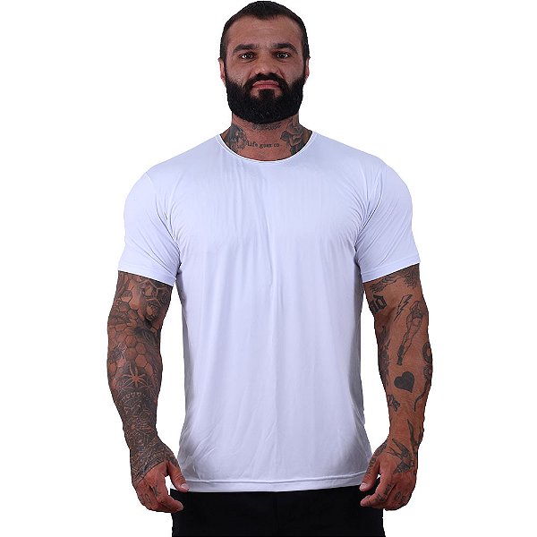 Camiseta Tradicional MXD Conceito Dry Fit 90% Poliéster 10% Elastano UV50+ MultiFresh Acab. Liso Branco
