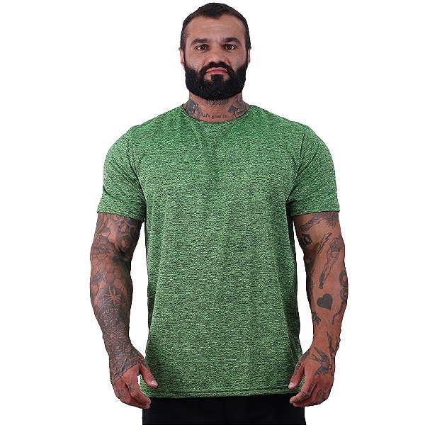 Camiseta Tradicional MXD Conceito Dry Fit 100% Poliéster Rajado Verde