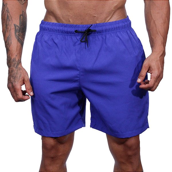Short Tactel Elastic Masculino MXD Conceito 2 Bolsos Laterais Azul Royal Escuro
