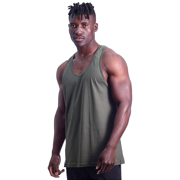 Regata Cavada Masculina MXD Conceito Verde Oliva