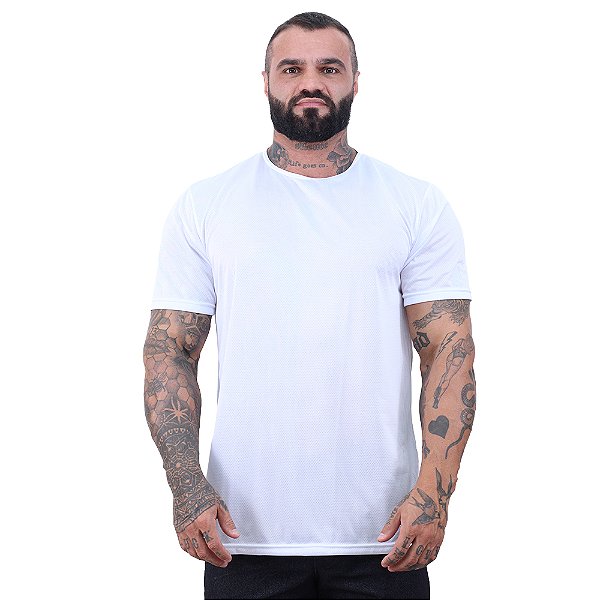 Camiseta Tradicional MXD Conceito Dry Fit 100% Poliéster Furadinho Branco