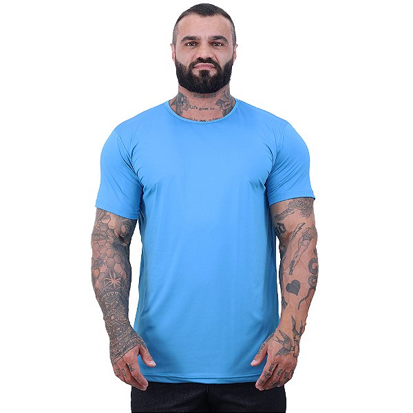 Camiseta Tradicional MXD Conceito Dry Fit 90% Poliéster 10% Elastano UV50+ MultiFresh Acab. Azul Piscina