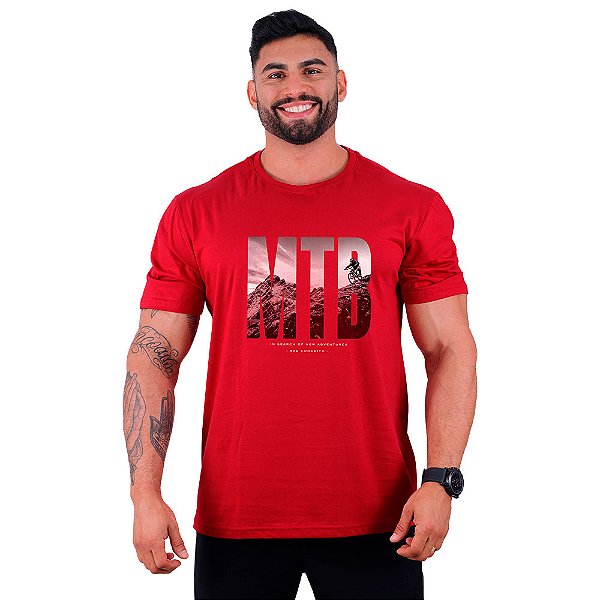 Camiseta Tradicional Masculina Manga Curta MXD Conceito MTB In Scarch Of New Adventures
