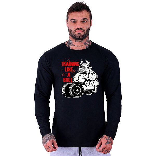 Camiseta Manga Longa Moletinho MXD Conceito Training Like a Bull