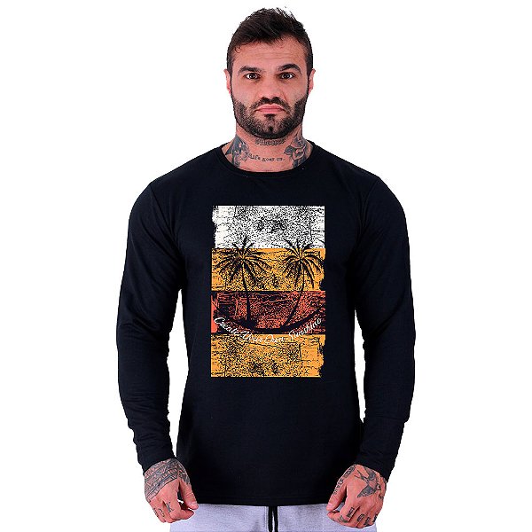 Camiseta Manga Longa Moletinho MXD Conceito Create Your Own Sunshine