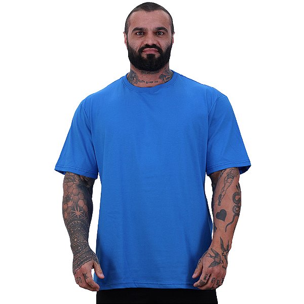 Camiseta Oversized Masculina MXD Conceito Maior Gramatura Azul