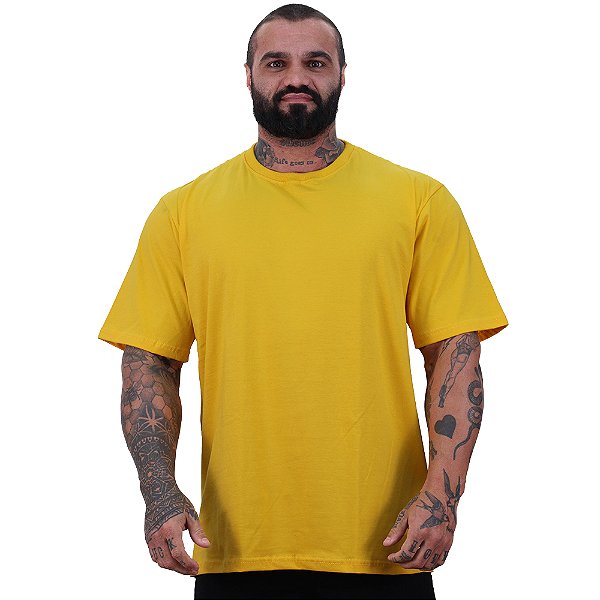 Camiseta Oversized Masculina MXD Conceito Maior Gramatura Amarelo