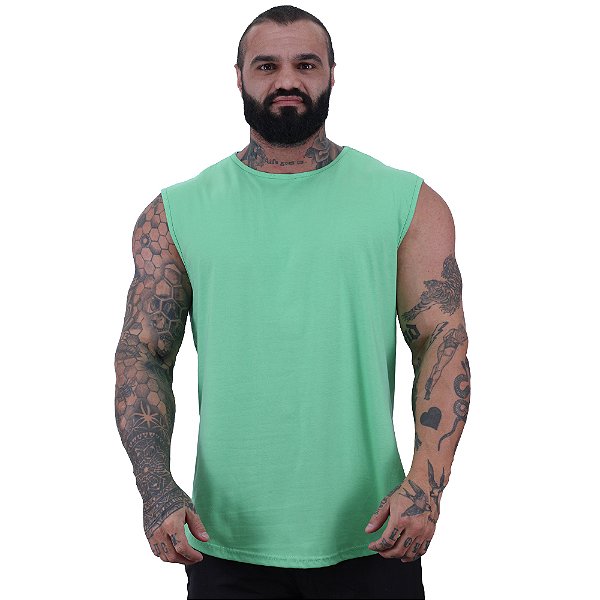 Regata Machão Longline Sem Manga MXD Conceito 100% Algodão Verde