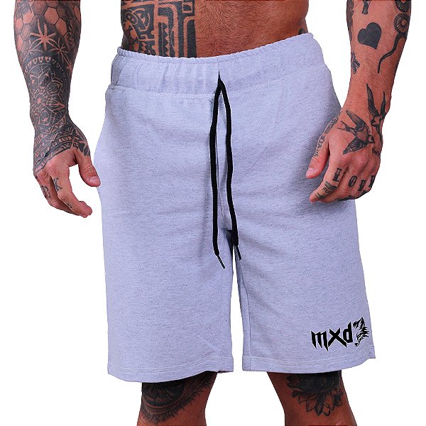 Bermuda Estampada Masculina MXD Conceito Detalhe Cabeça de Lobo