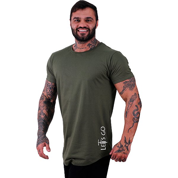 Camiseta Longline Masculina Estampa Lateral MXD Conceito Let's Go Bike
