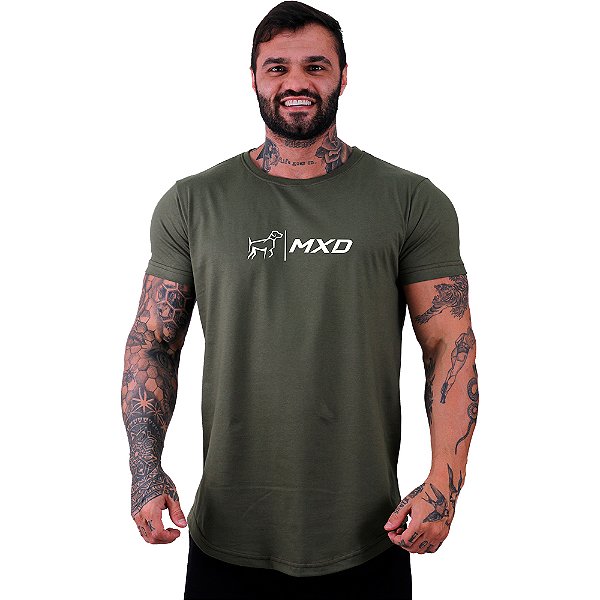 Camiseta Longline Masculina Estampada MXD Conceito Logo Cachorro
