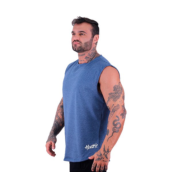 Regata Machão Longline Estampa Lateral Sem Manga MXD Conceito Hustle