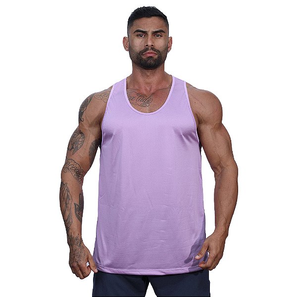 Regata Cavada MXD Conceito Dry Fit 100% Poliéster Furadinho Lilás