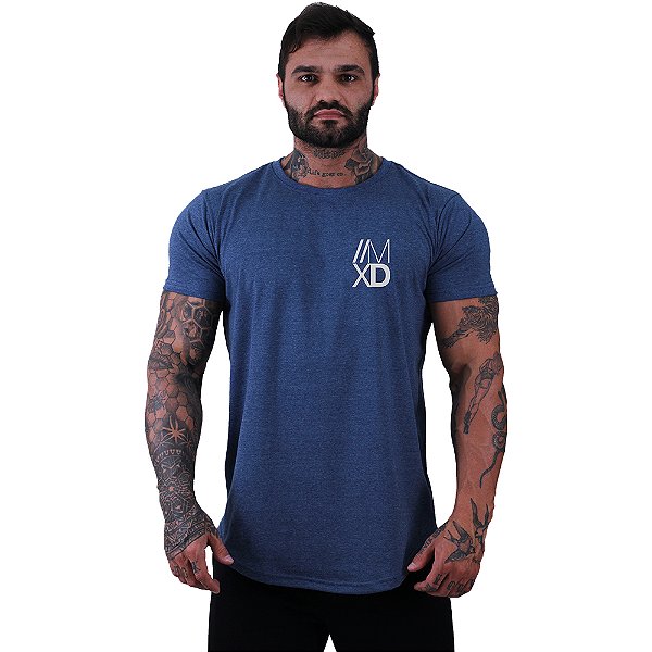 Camiseta Longline Masculina Estampada Peito MXD Conceito Logo Discreta