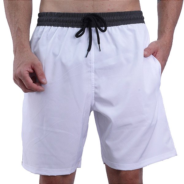 Bermuda em Tactel com Elastano Masculino MXD Conceito 3 Bolsos Branco