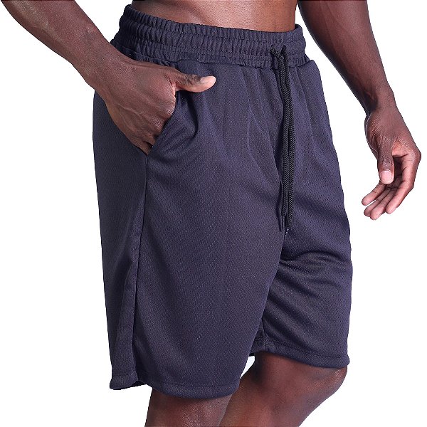 Bermuda Poliéster Confort Com Bolso Masculina MXD Conceito Preto