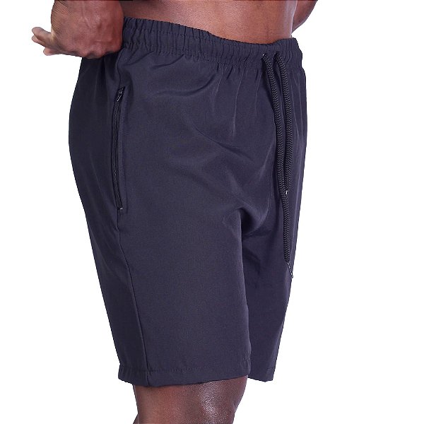 Bermuda em Tactel com Elastano Masculino MXD Conceito Bolso Com Ziper Preto