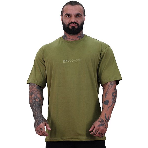 Camiseta Oversized Masculina MXD Conceito Maior Gramatura Concept Verde