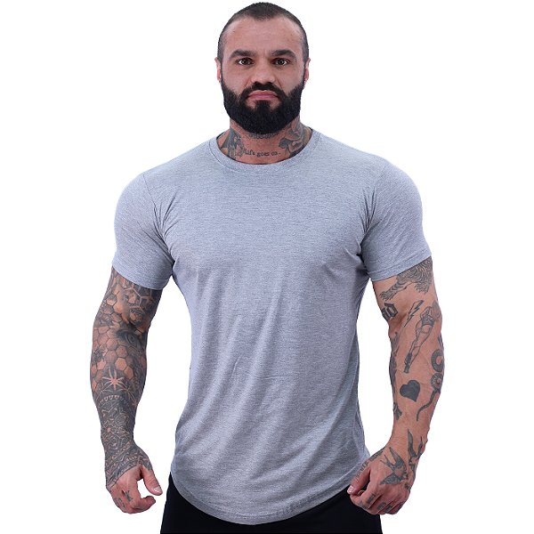 Camiseta Longline Masculina MXD Conceito LIS 96% Viscose 4% Elastano Mescla Tradicional