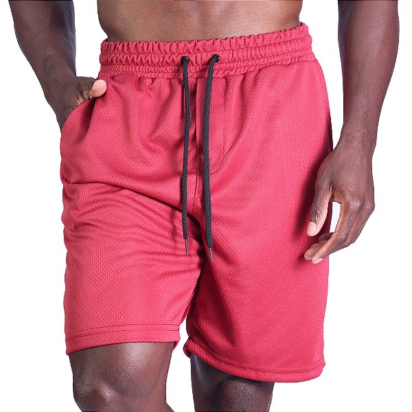 Bermuda Poliéster Confort Com Bolso Masculina MXD Conceito Vermelho