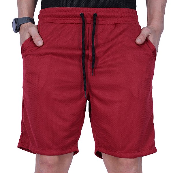 Bermuda Poliéster Confort Com Bolso Masculina MXD Conceito Vermelho