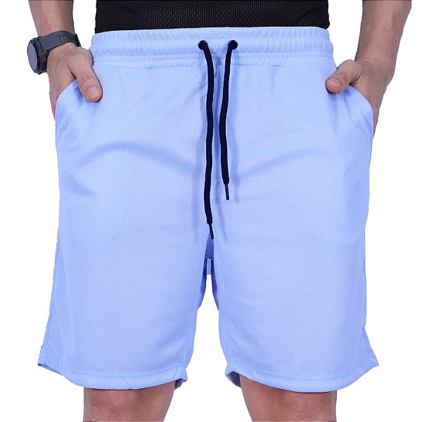 Bermuda Poliéster Confort Com Bolso Masculina MXD Conceito Azul Bebê