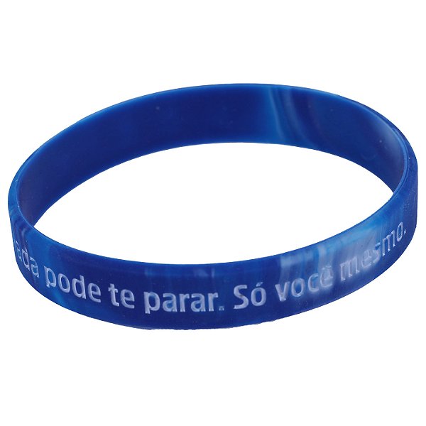 Pulseira Silicone Azul MXD Conceito "Nada pode te parar. Só você mesmo" Motivacional