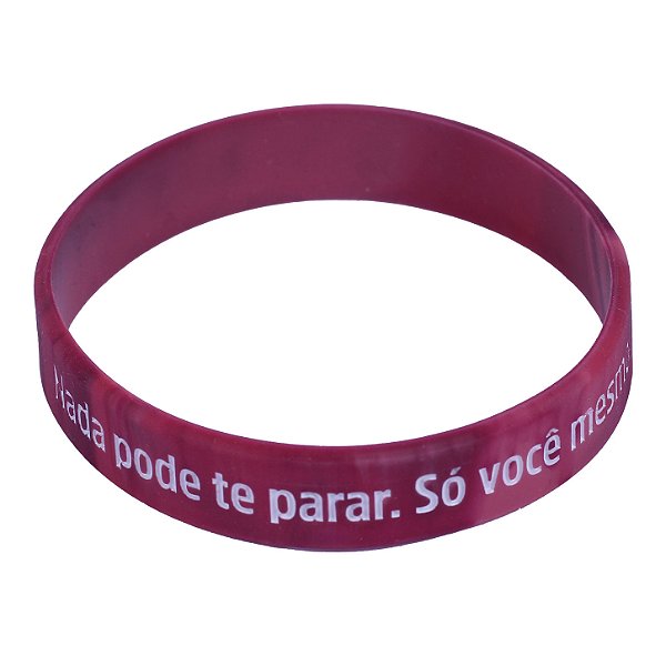 Pulseira Silicone Bordô MXD Conceito "Nada pode te parar. Só você mesmo" Motivacional