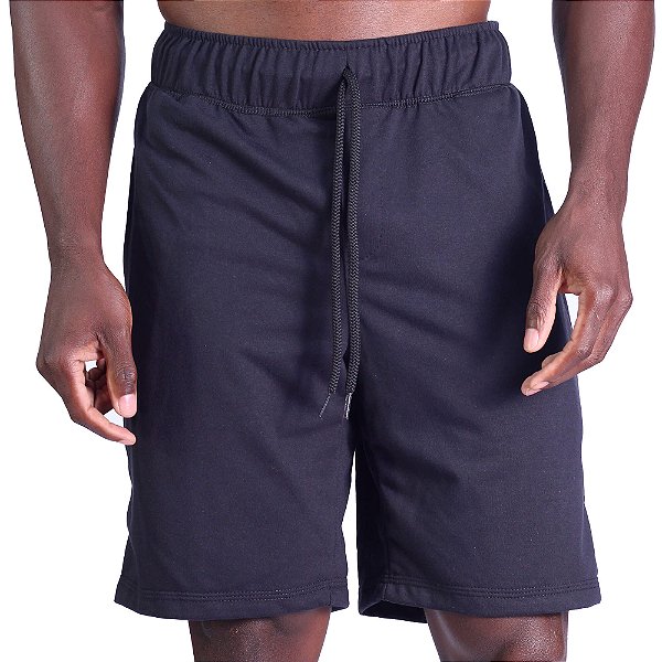 Bermuda Moletinho 2 Bolsos com Ziper Masculina MXD Conceito Preto