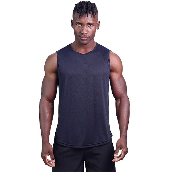 Regata Poliamida Machão Longline Masculina Premium MXD Conceito Preto