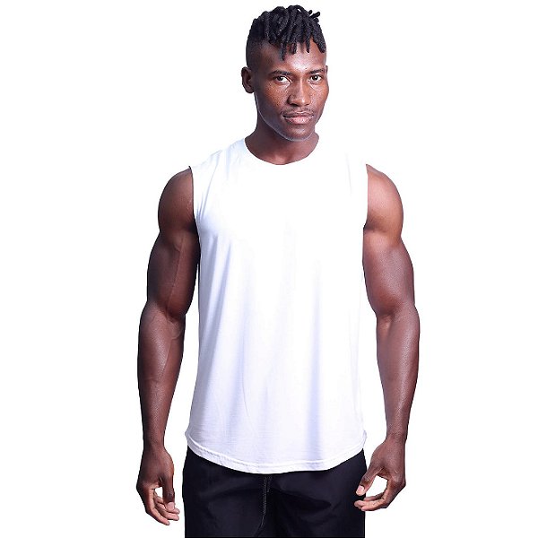 Regata Viscose Machão Longline Masculina Premium MXD Conceito Branco