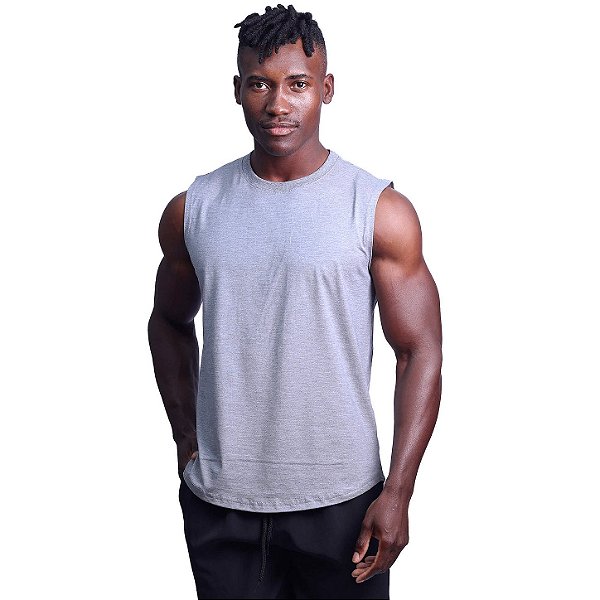 Regata Viscose Machão Longline Masculina Premium MXD Conceito Mescla Tradicional