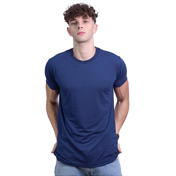 Camiseta Viscose Tradicional Premium Masculina MXD Conceito Azul Marinho