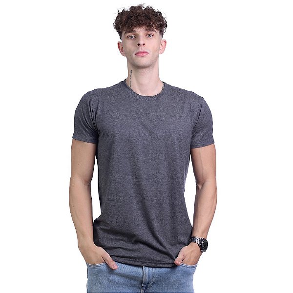 Camiseta Viscose Tradicional Premium Masculina MXD Conceito Mescla Escuro