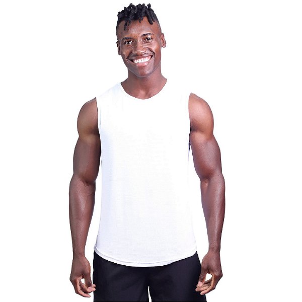 Regata Poliamida Machão Longline Masculina Premium MXD Conceito Branco