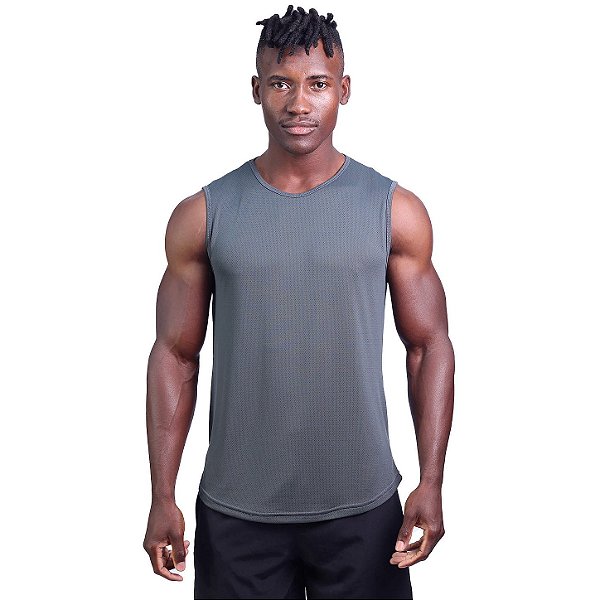 Regata Poliamida Machão Longline Masculina Premium MXD Conceito Chumbo
