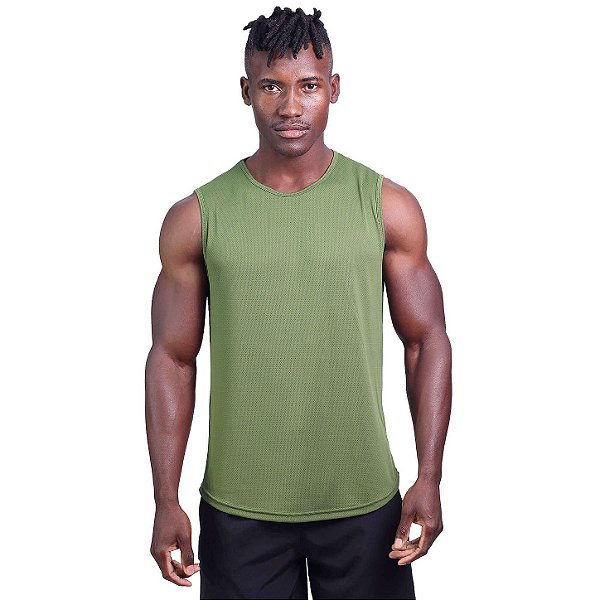 Regata Poliamida Machão Longline Masculina Premium MXD Conceito Verde Oliva