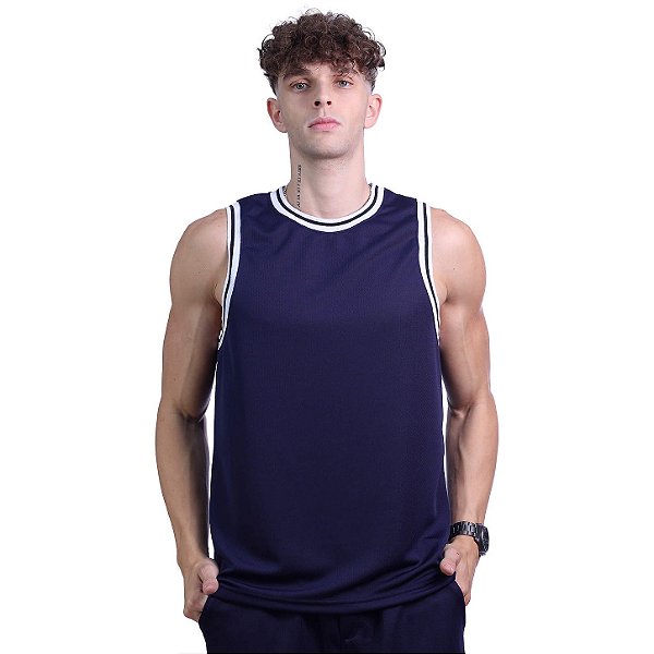 Regata Basquete Dry Masculina MXD Conceito Azul Marinho
