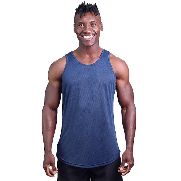 Regata Poliamida Cavada Longline Masculina Premium MXD Conceito Azul Marinho